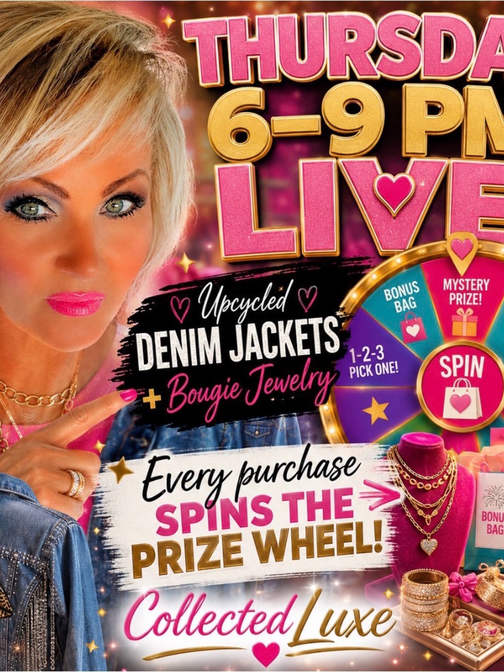 THURSDAY 6-9PM LIVE • Prize Wheel + Upcycled Jackets